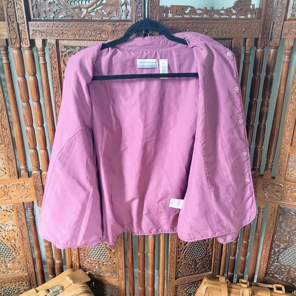 Purple Quilted Coat Alfred Dunner Embroidered Shaket - Picture 4 of 7